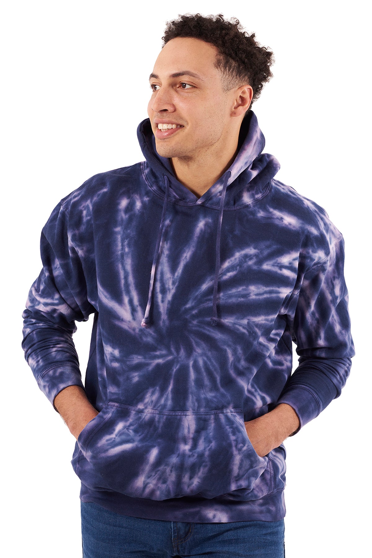 Spider Tie Dye Hoodie-Blank Shirt-Brisco Brands