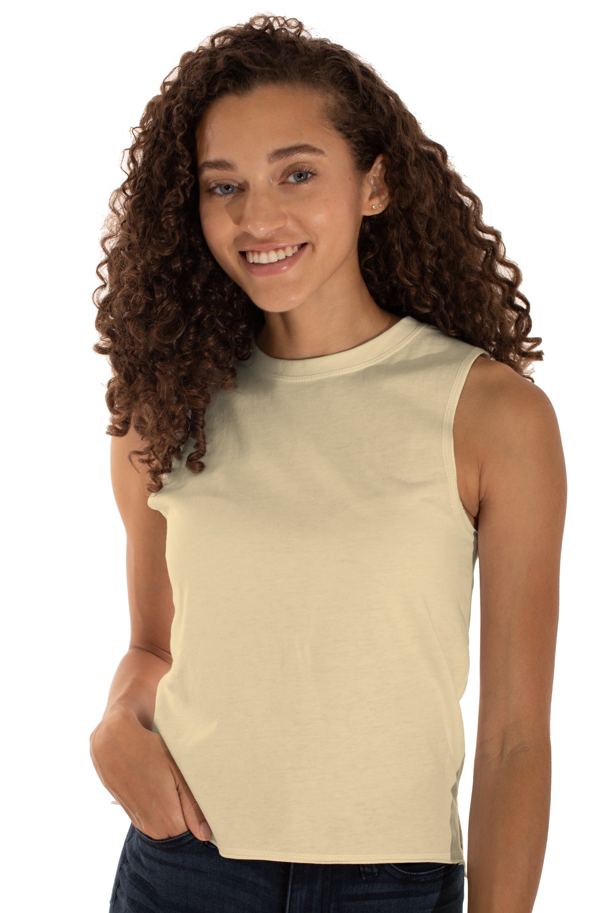 High Low Muscle-Blank Shirt-Brisco Brands
