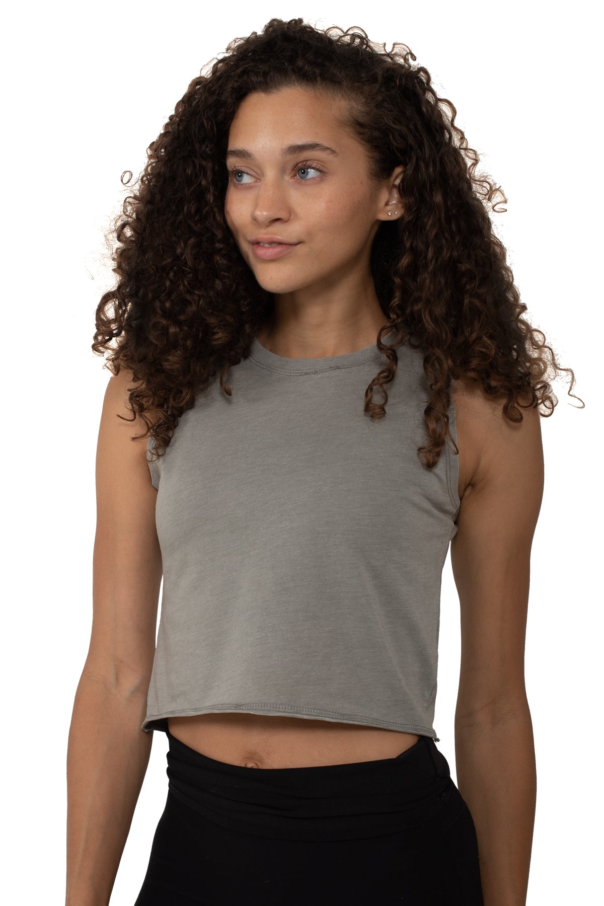 Cropped Muscle Tank-Blank Shirt-Brisco Brands