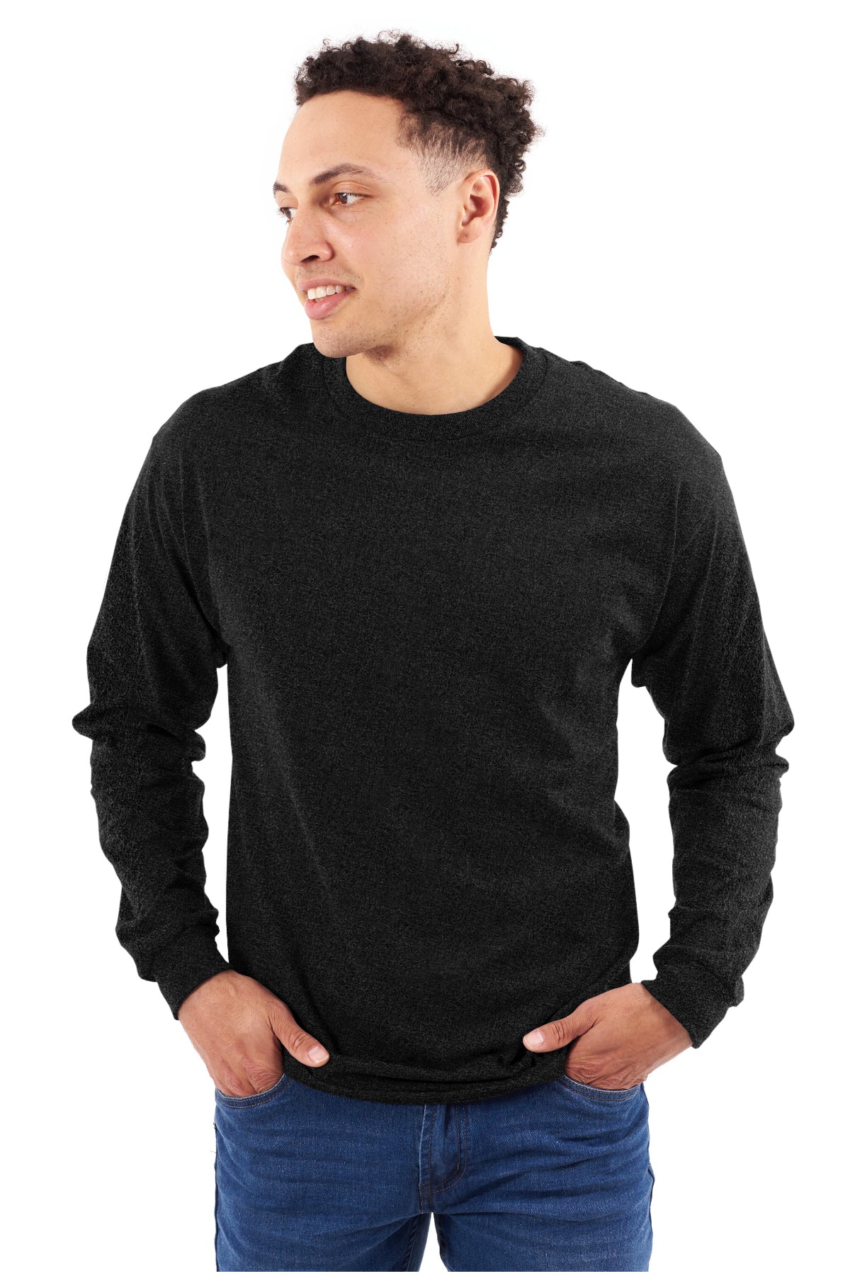 Premium CVC Long Sleeve Tee-Blank Shirt-Brisco Brands