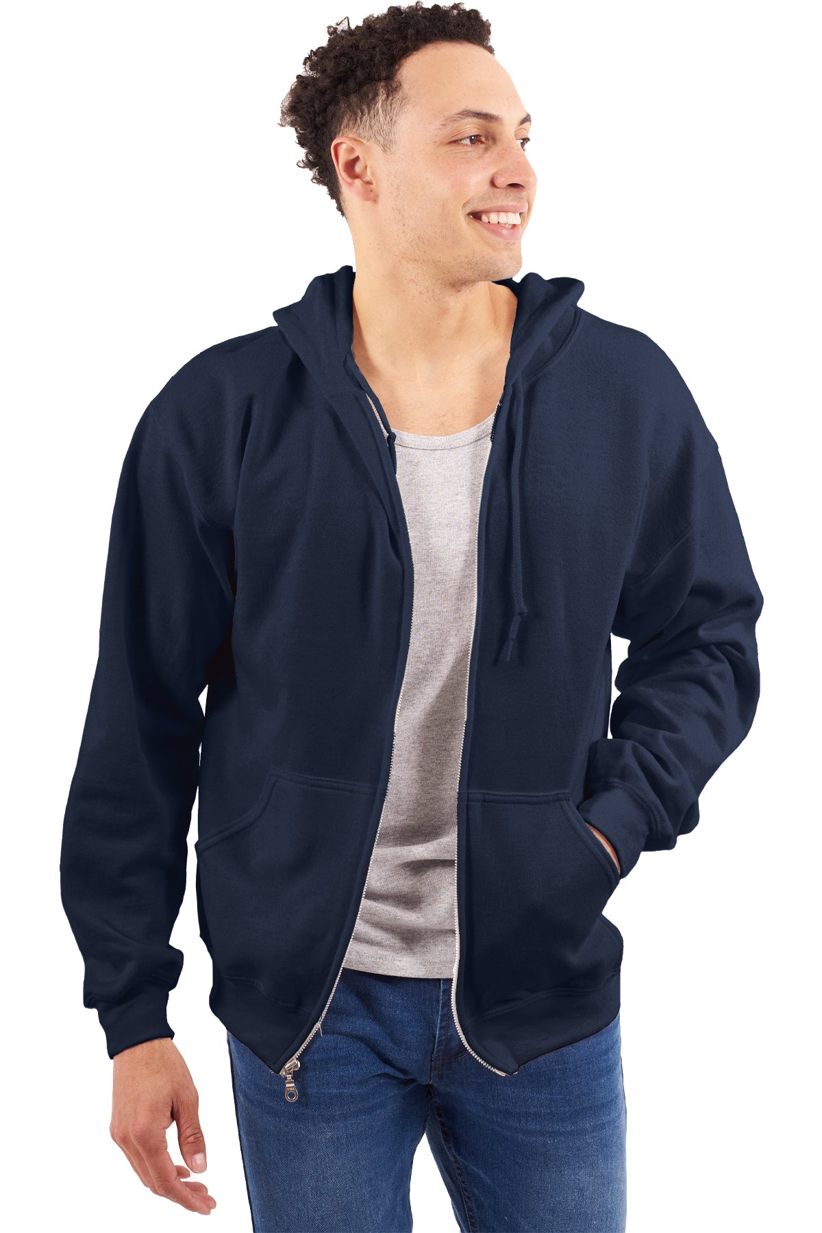 Premium 3 End Fleece Zipper Hooded Sweatshirt-Blank Shirt-Brisco Brands