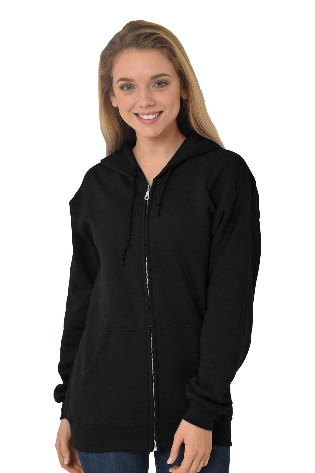 Premium 3 End Fleece Zipper Hooded Sweatshirt-Blank Shirt-Brisco Brands