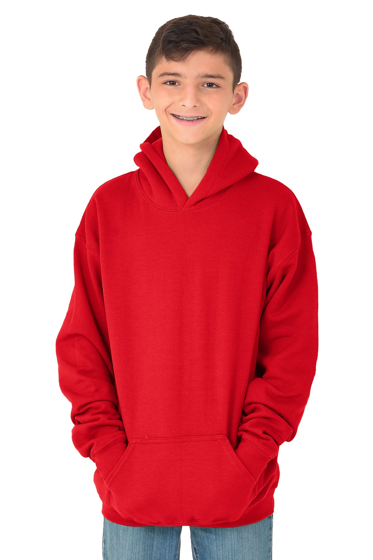 Promotional Fleece Youth Hooded Sweatshirt-Blank Shirt-Brisco Brands