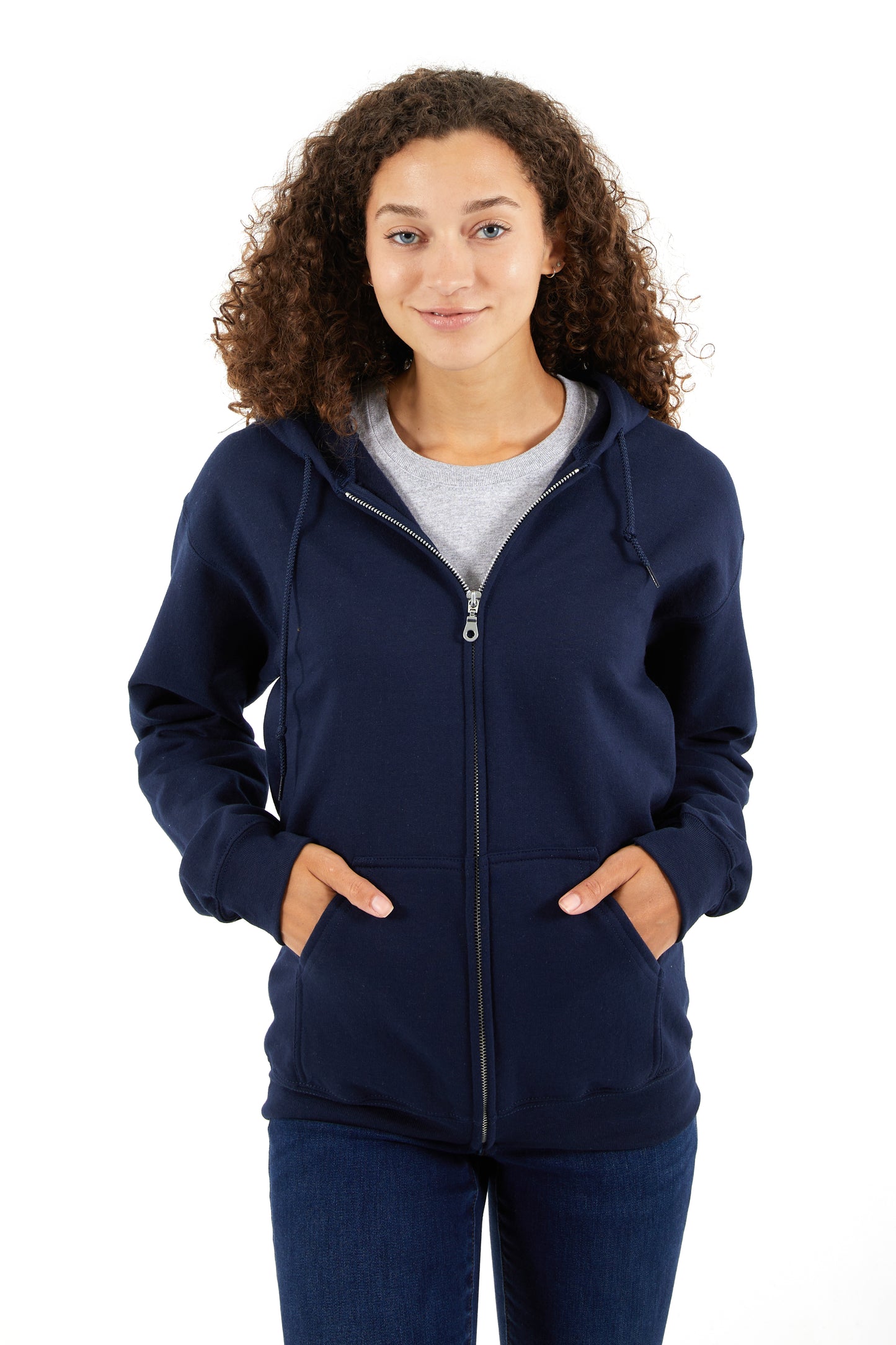 Premium 3 End Fleece Zipper Hooded Sweatshirt-Blank Shirt-Brisco Brands