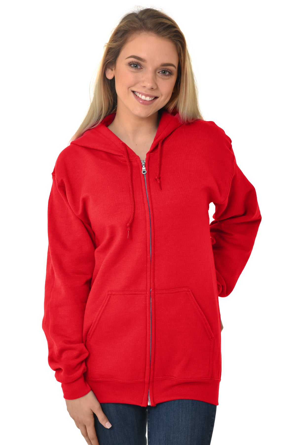 Premium 3 End Fleece Zipper Hooded Sweatshirt-Blank Shirt-Brisco Brands