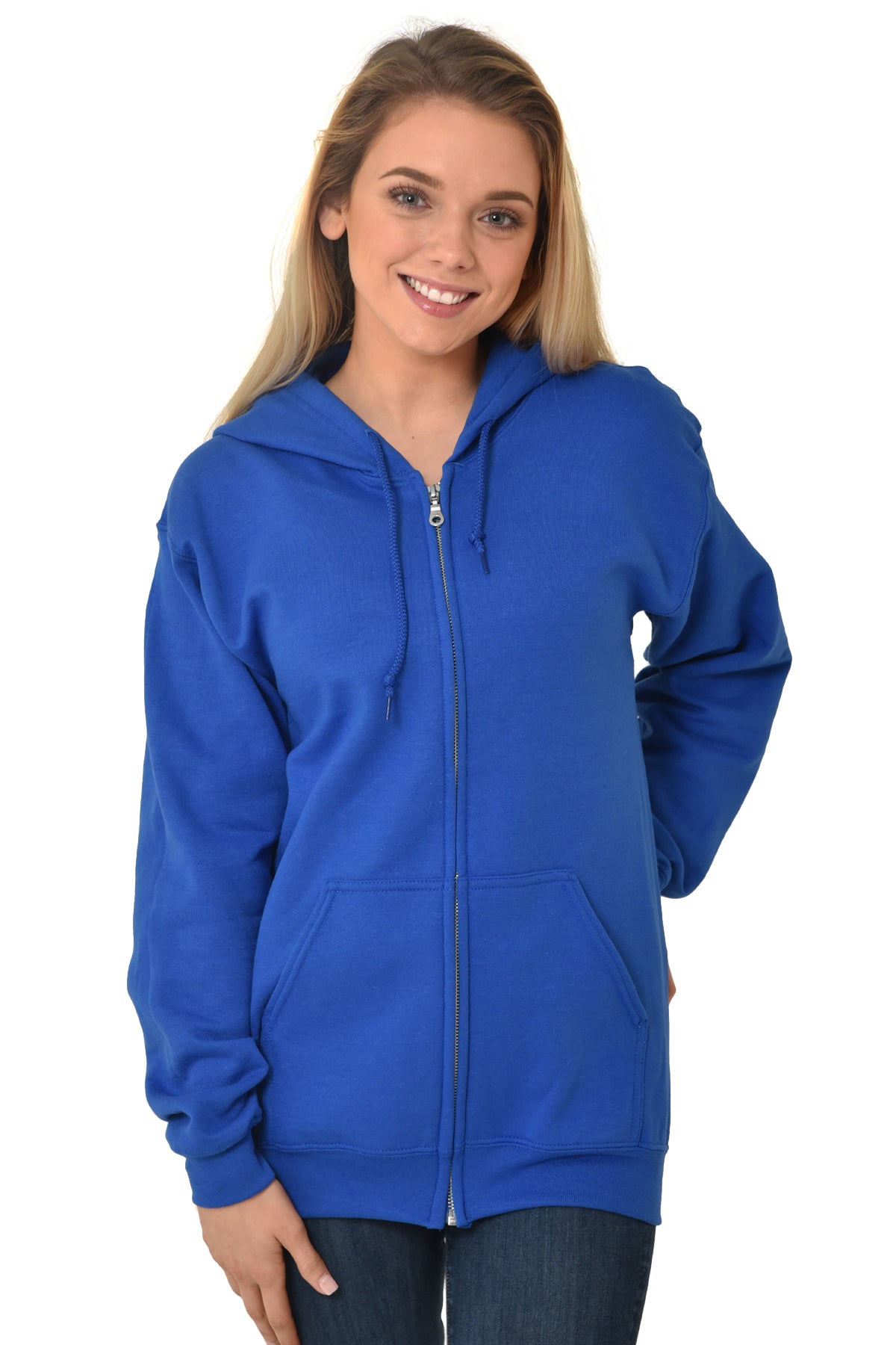 Premium 3 End Fleece Zipper Hooded Sweatshirt-Blank Shirt-Brisco Brands