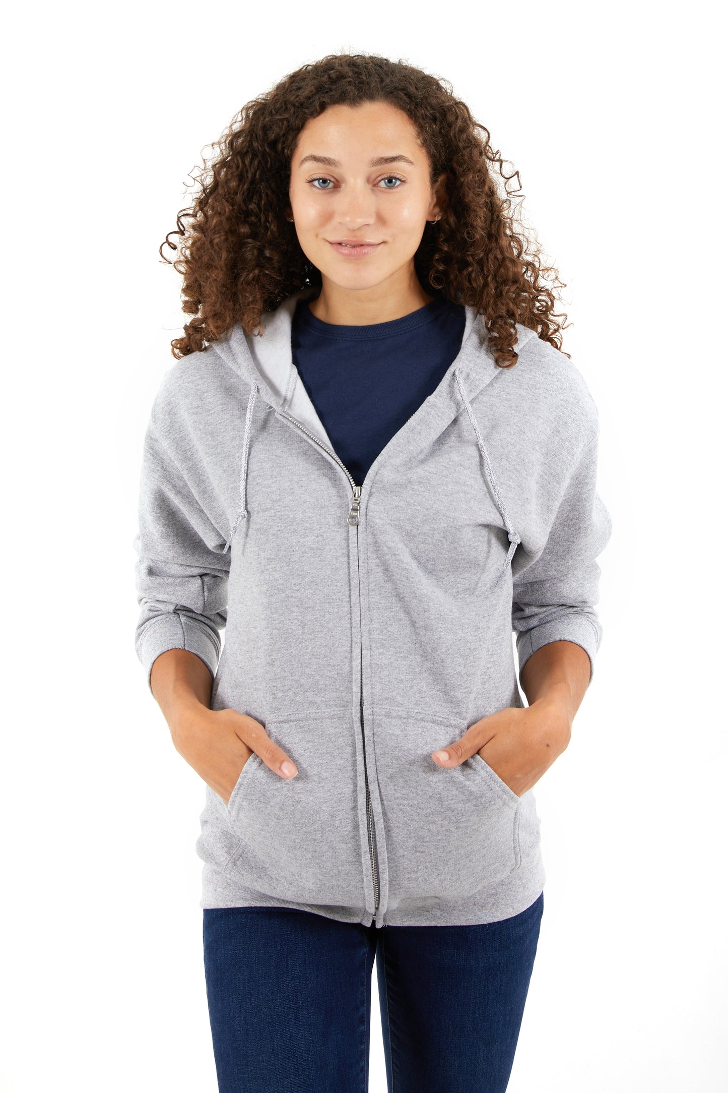 Premium 3 End Fleece Zipper Hooded Sweatshirt-Blank Shirt-Brisco Brands