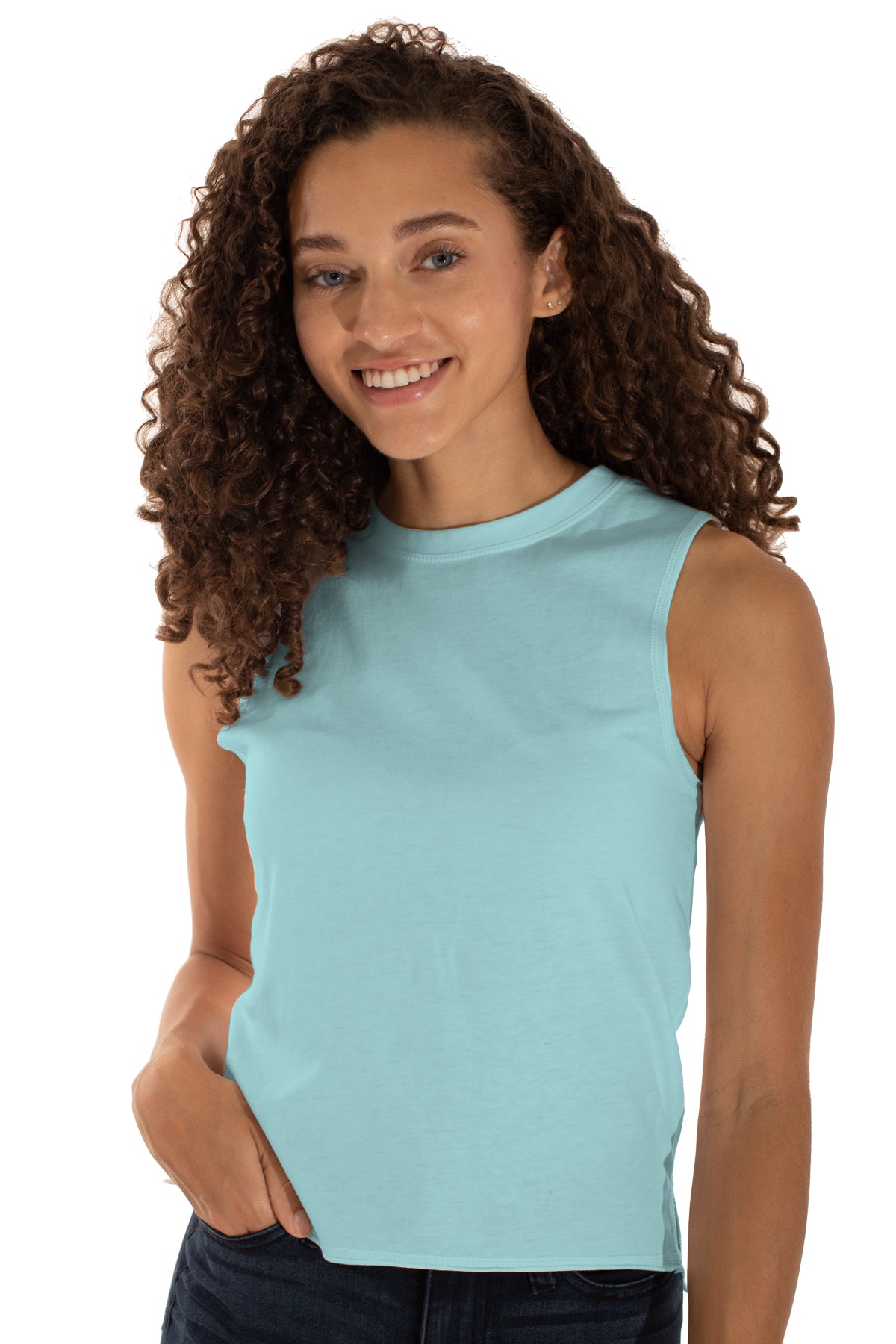 High Low Muscle-Blank Shirt-Brisco Brands