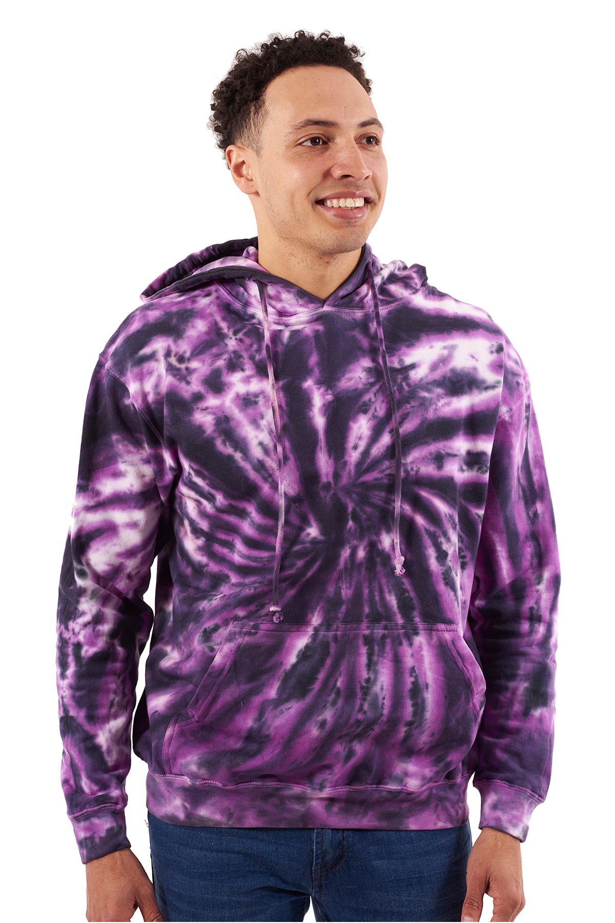 Spider Tie Dye Hoodie-Blank Shirt-Brisco Brands