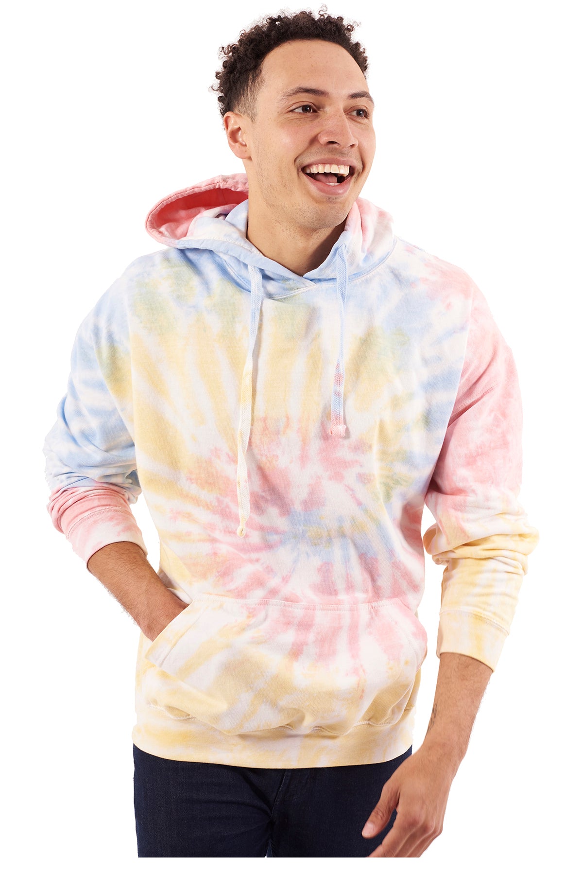 Spiral Tie Dye Hoodie-Blank Shirt-Brisco Brands