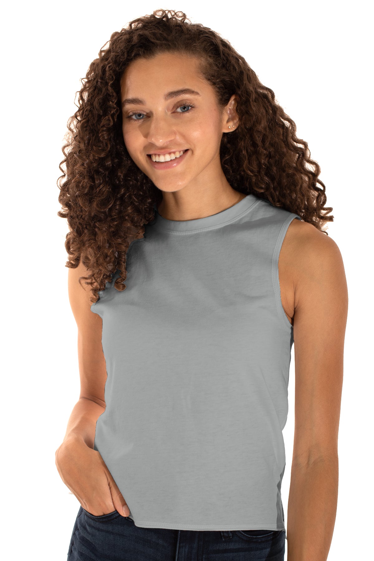 High Low Muscle-Blank Shirt-Brisco Brands