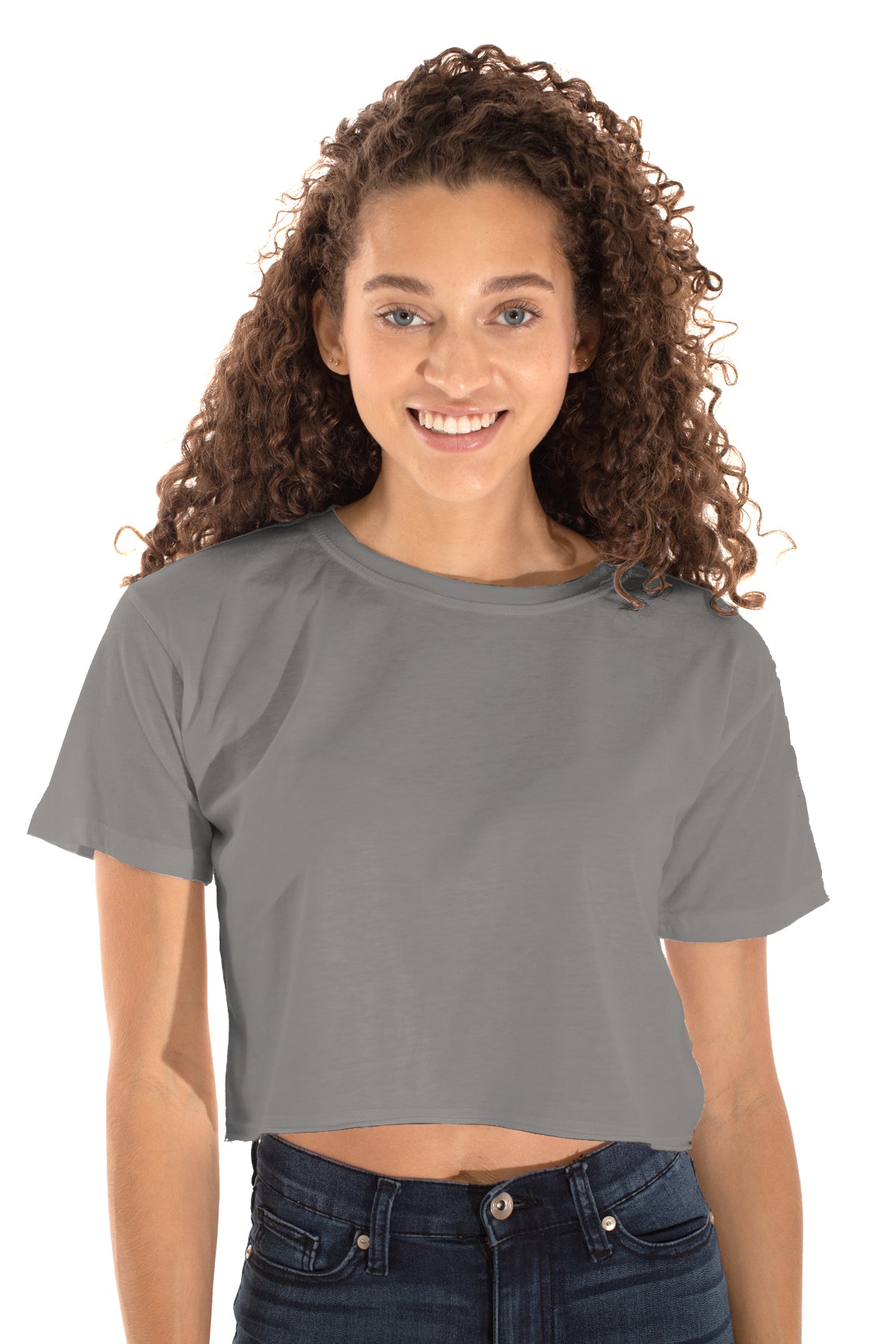 Ladies Cropped Tee-Blank Shirt-Brisco Brands