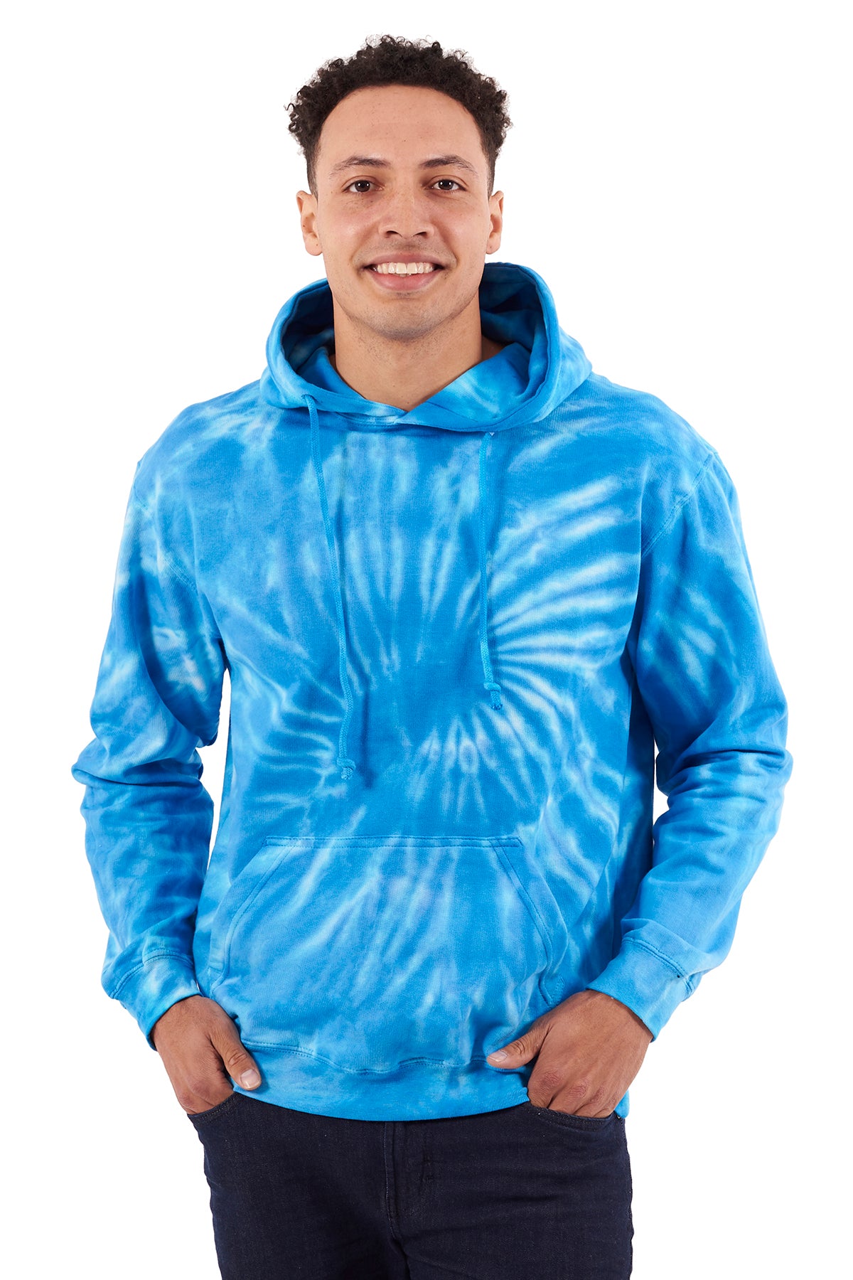 Spider Tie Dye Hoodie-Blank Shirt-Brisco Brands
