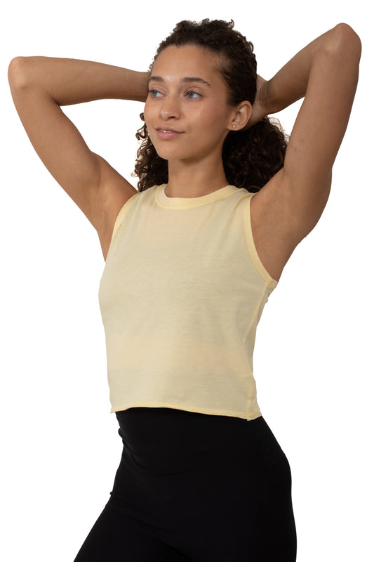 Cropped Muscle Tank-Blank Shirt-Brisco Brands
