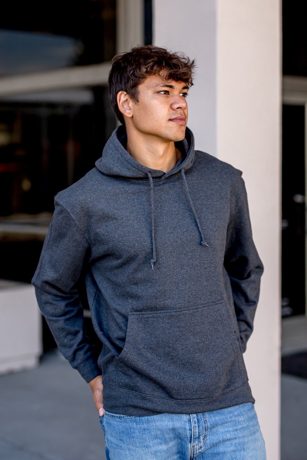 Premium 3 End Fleece Hooded Sweatshirt-Blank Shirt-Brisco Brands