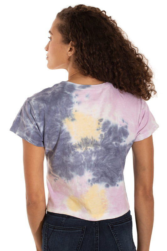 Cloud Cropped Tie Dye Tee-Blank Shirt-Brisco Brands