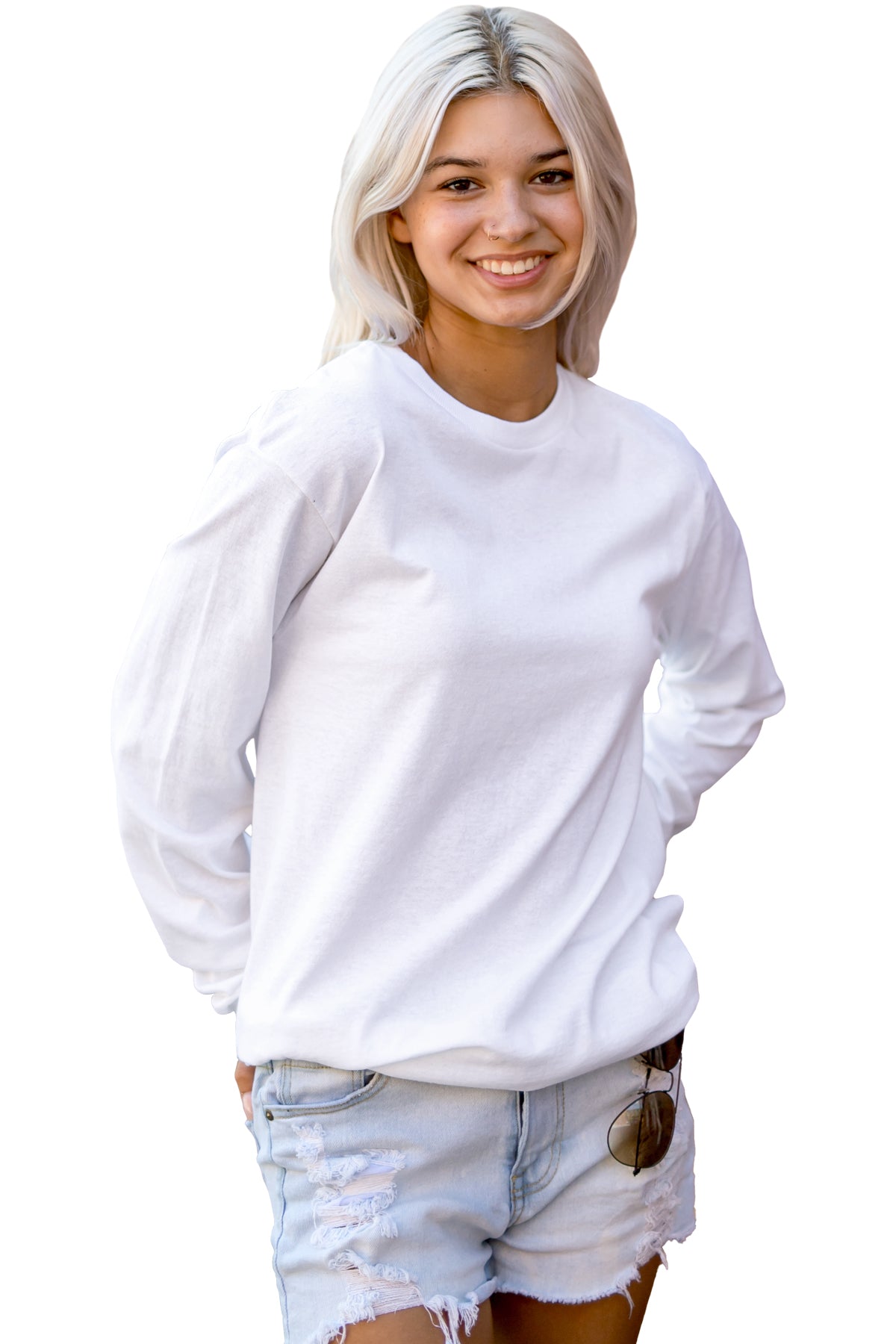 Premium CVC Long Sleeve Tee-Blank Shirt-Brisco Brands