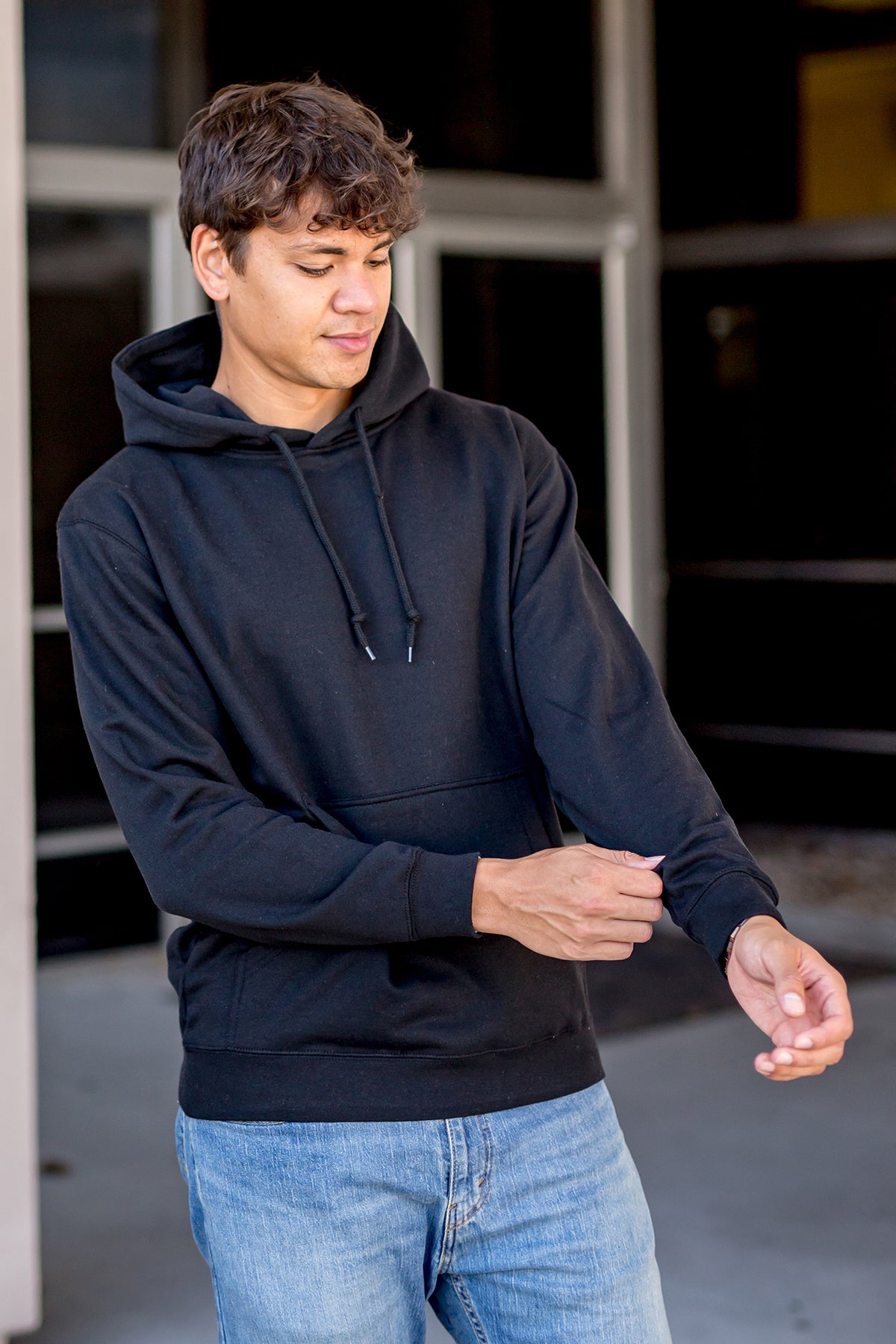 Premium 3 End Fleece Hooded Sweatshirt-Blank Shirt-Brisco Brands