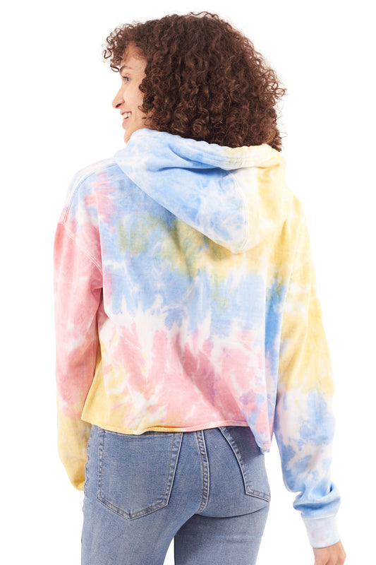 Cloud Cropped Tie Dye Hoodie-Blank Shirt-Brisco Brands