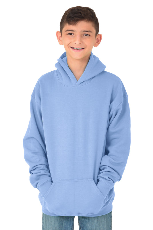 Premium 3 End Fleece Youth Hooded Sweatshirt-Blank Shirt-Brisco Brands