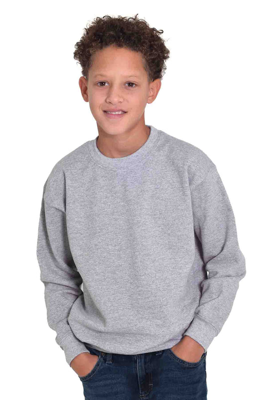 Midweight Fleece Youth Crewneck Sweatshirt-Blank Shirt-Brisco Brands