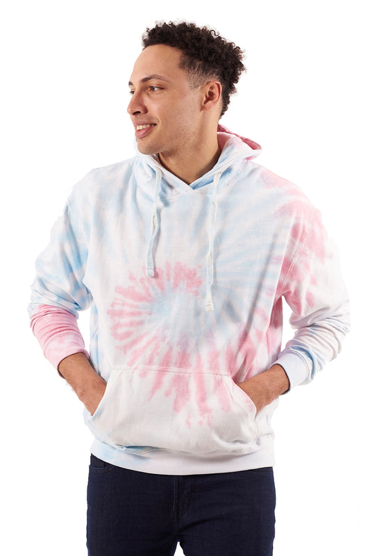 Spiral Tie Dye Hoodie-Blank Shirt-Brisco Brands