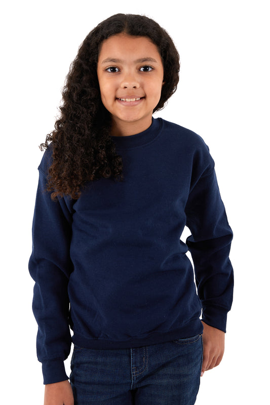 Midweight Fleece Youth Crewneck Sweatshirt-Blank Shirt-Brisco Brands