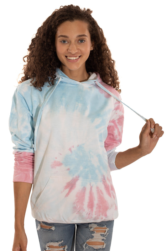 Spiral Tie Dye Hoodie-Blank Shirt-Brisco Brands