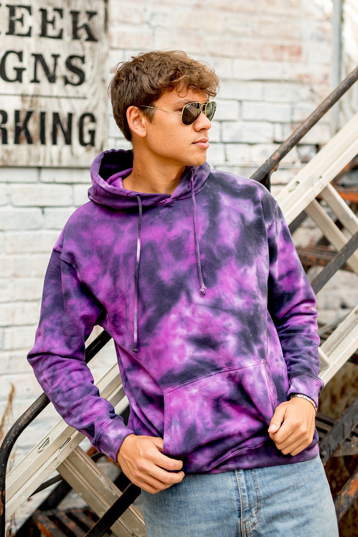 Tie Dye Purple Crystal Hoodie Dye Shirt Cool Tie Dye Hoodie