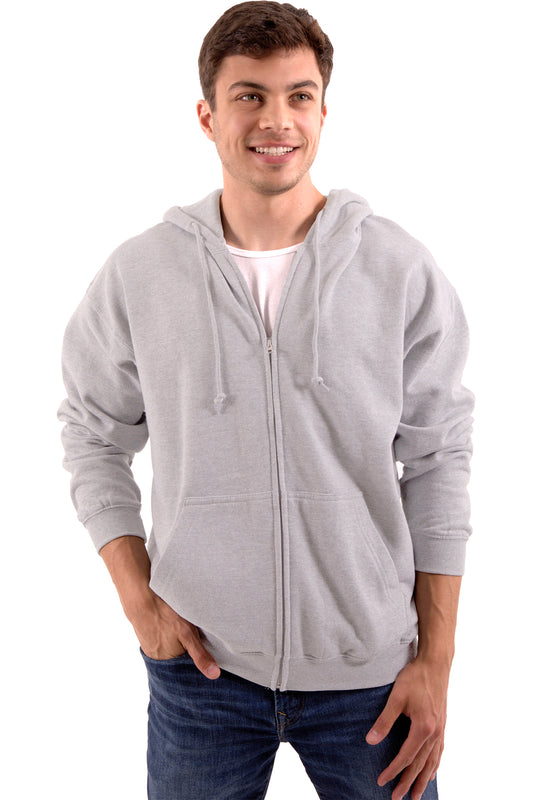 Promotional Fleece Zipper Hooded Sweatshirt-Blank Shirt-Brisco Brands