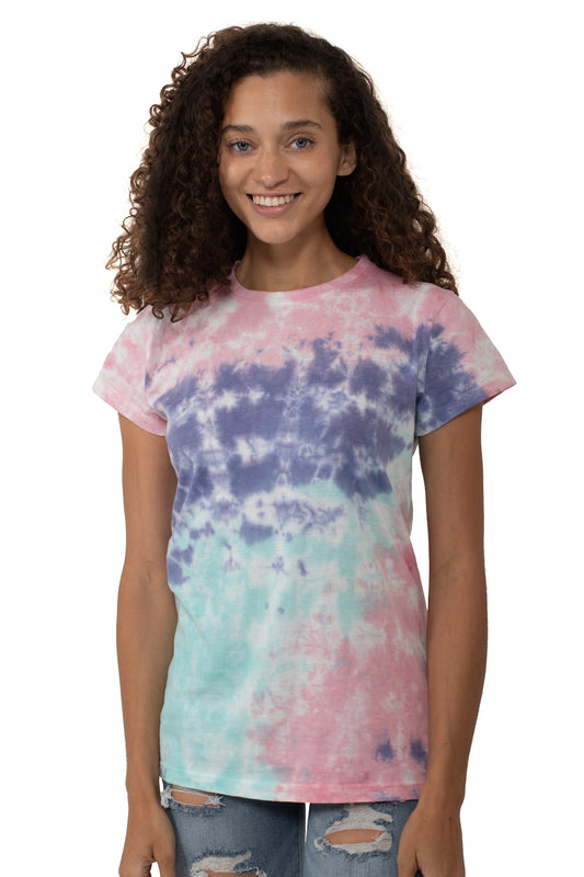 wybzd Women's Romantic Mesh Tie-dye Printing/Solid Color Square